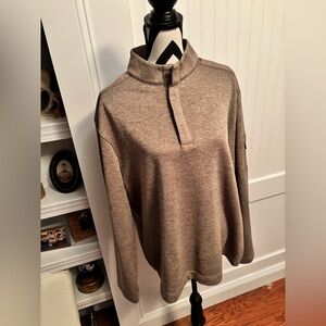 Greg Norman Brown Heathered Snap Pullover